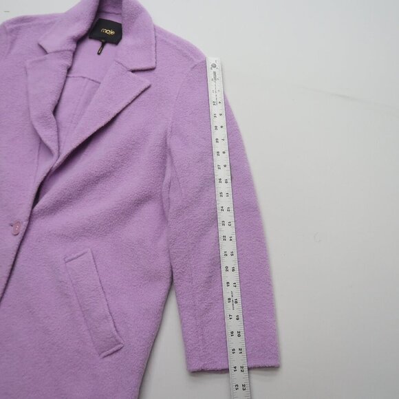 Maje Gabriela Bouclé Coat Purple Size 38 / Medium - Picture 11 of 13